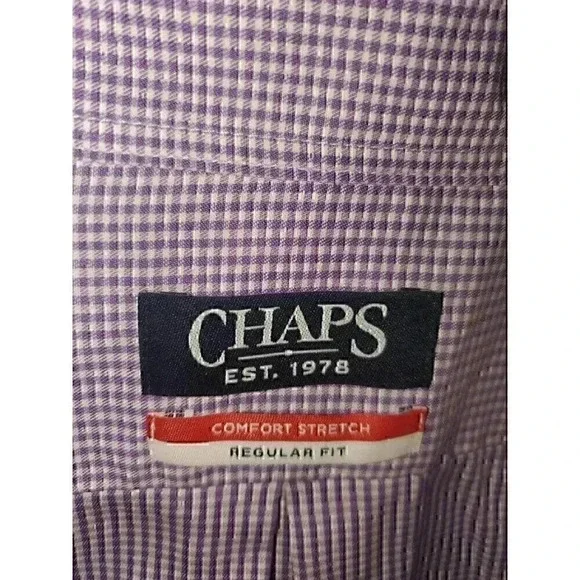 Chaps Long-sleeved Regular Fit Comfort Stretch Causal Dress Shirt 16 neck - Picture 2 of 7